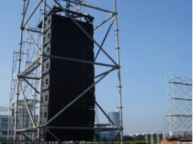 相关音响设备在整个舞台中放置与检查